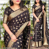 Jacquard Saree For Women (Brown, 6.3m)