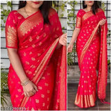 Jacquard Saree For Women (Brown, 6.3m)