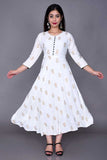 Aman Rayon Kurtis For Women (White, S)